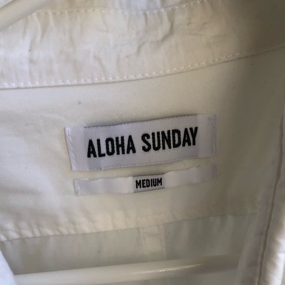 Aloha Sunday Button Down Short Sleeve White Mens Medium - Picture 2 of 6